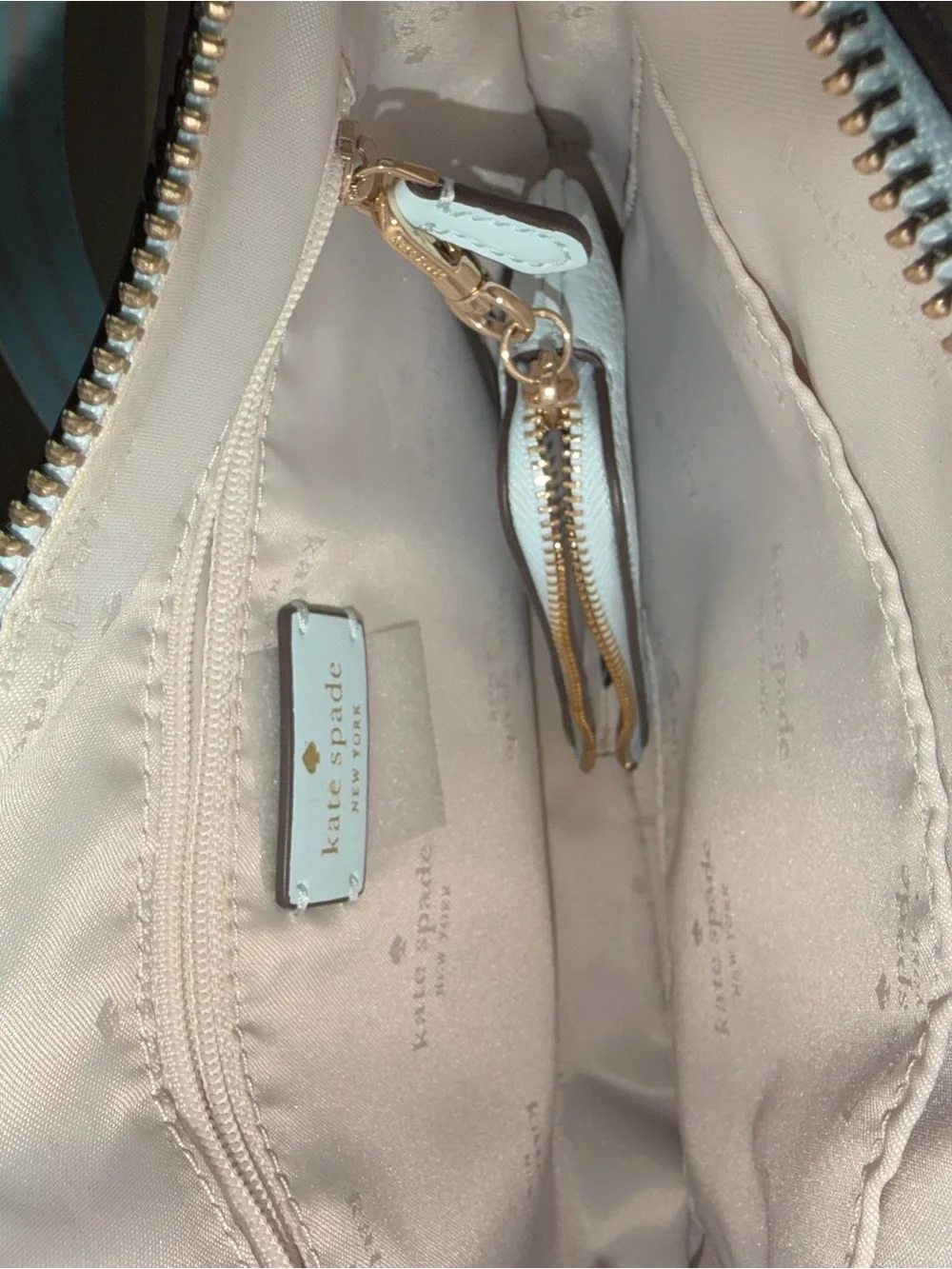 Kate Spade New York Pebbled Leather Crossbody + Matching Coin Purse - Light Blue